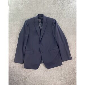 Lauren Ralph Lauren Suit Jacket 44 L Blue Wool Solid Slim Fit Luxury Black Label